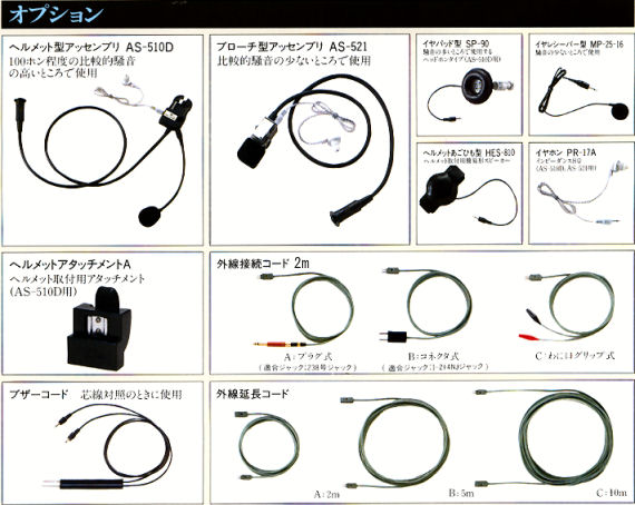 ポケット通信機オプション品